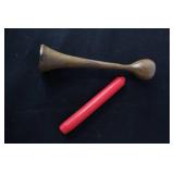 Collection of Vintage Hand-Carved Wooden Decor and Candle Holders