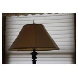 Vintage Ornate Metal Table Lamp with Decorative Base and Shade