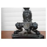 Vintage Ornate Metal Table Lamp with Decorative Base and Shade