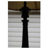 Vintage Ornate Metal Table Lamp with Decorative Base and Shade