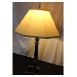 Vintage Ornate Metal Table Lamp with Decorative Base and Shade