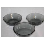 Vintage Smoky Glass Drinkware and Bowl Set