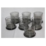 Vintage Smoky Glass Drinkware and Bowl Set