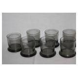 Vintage Smoky Glass Drinkware and Bowl Set