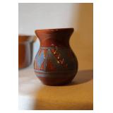 Collection of Vintage Pottery and Stoneware Items with Small Brass Mug