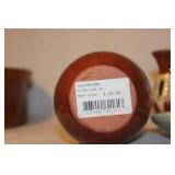 Collection of Vintage Pottery and Stoneware Items with Small Brass Mug