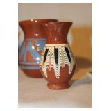 Collection of Vintage Pottery and Stoneware Items with Small Brass Mug