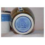 Collection of Vintage Pottery and Stoneware Items with Small Brass Mug