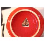 Collection of Vintage Pottery and Stoneware Items with Small Brass Mug