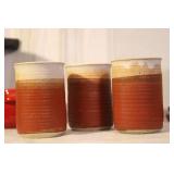 Collection of Vintage Pottery and Stoneware Items with Small Brass Mug