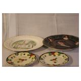 Collection of 6 Decorative Antique and Vintage Porcelain Plates and Saucers