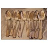 Collection of Vintage Silverplate Flatware including Serving Pieces, Forks, and Spoons