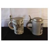 Collection of Ceramic Steins, Miniature Pottery, and Candle Holders