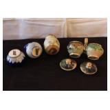 Collection of Ceramic Steins, Miniature Pottery, and Candle Holders