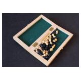 Vintage Game Set with Cribbage Board, Mini Chess Set, Playing Cards, and Chess Guide Book