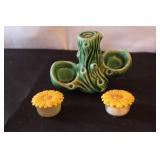 Kitchenware Collection with Salt and Pepper Shakers, Wooden Mills, Ceramic Dishes, and Flower Toothpick Holder