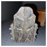 Set of 3 Antique Rustic Wooden Containers with Hand-Carved Details