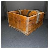 Set of 3 Antique Rustic Wooden Containers with Hand-Carved Details