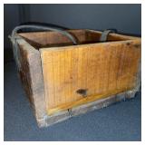 Set of 3 Antique Rustic Wooden Containers with Hand-Carved Details