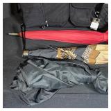 Baggalini Black Shoulder Bag, Quilted Pouch, and 3 Umbrellas Collection