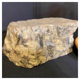 Fossil and Rock Collection with Petrified Wood and Candle