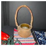 Decorative Pottery Collection with Chili Pepper String Lights and Tray