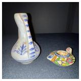 Decorative Pottery Collection with Chili Pepper String Lights and Tray