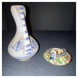 Decorative Pottery Collection with Chili Pepper String Lights and Tray