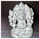 Collection of 3 Decorative Stoneware Items with Hindu Deity Figurine