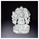 Collection of 3 Decorative Stoneware Items with Hindu Deity Figurine