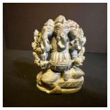 Collection of 3 Decorative Stoneware Items with Hindu Deity Figurine