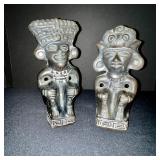 Pair of Vintage Pre-Columbian Style Clay Figurines