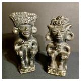 Pair of Vintage Pre-Columbian Style Clay Figurines