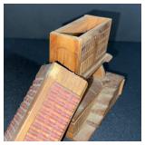 Set of 2 Vintage Wooden Spanish House Jewelry Boxes with Miniature Figures