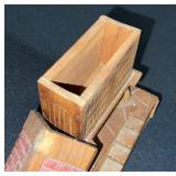 Set of 2 Vintage Wooden Spanish House Jewelry Boxes with Miniature Figures