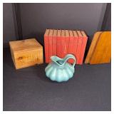 Collection of Sherlock Holmes Audio Cassette Set, Royal Gouda Holland Pitcher, and 10 Vintage Short Story Books