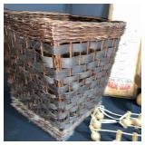 Vintage Collectibles Lot with Wicker Basket, Toys, and Decor Items