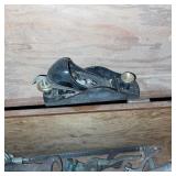 Vintage Wooden Toolbox with Assorted Hand Tools and Planes