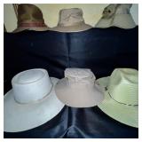 Collection of 6 Wide Brim Outdoor Sun Hats