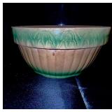 Set of 2 Vintage Stoneware Mixing Bowls - Embossed Designs