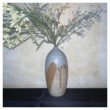 Signed Studio Pottery Vase with Drip Glaze Design