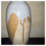 Signed Studio Pottery Vase with Drip Glaze Design