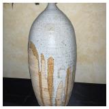 Signed Studio Pottery Vase with Drip Glaze Design