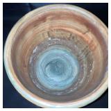 Decorative Ceramic Planter with Floral Relief Design