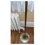 Brass Floor Lamp with White Glass Shade