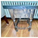 Solid Wood End Table with Drawer and Turned Legs