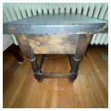 Solid Wood End Table with Drawer and Turned Legs