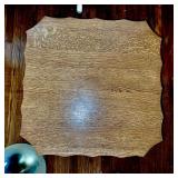 Wood Side Table with Decorative Edges and Curved Legs