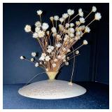 Handcrafted Pottery Bud Vase with Dried Flower Arrangement