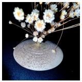 Handcrafted Pottery Bud Vase with Dried Flower Arrangement